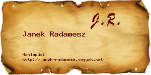 Janek Radamesz névjegykártya